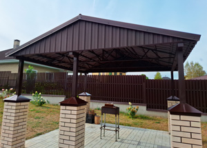Навес для мангальной зоны