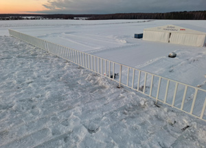 Ограждение и пожарная лестница