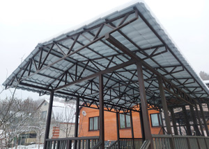 Беседка из металла обшитая ДПК