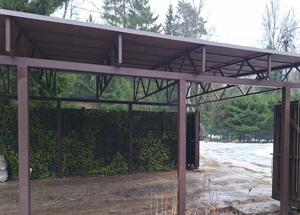 Односкатный навес с гибкой черепицей