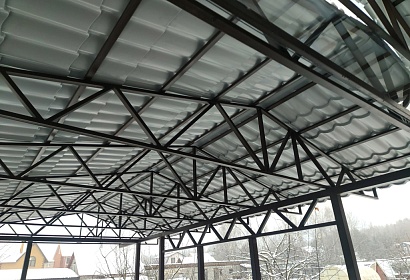 Беседка из металла обшитая ДПК