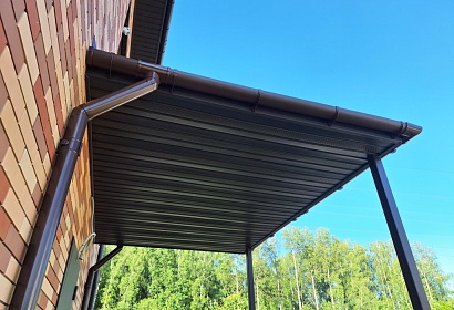 Навес с вальмовой кровлей Навес с вальмовой кровлей