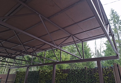 Односкатный навес с гибкой черепицей Односкатный навес с гибкой черепицей