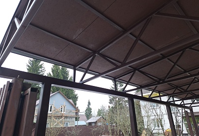 Односкатный навес с гибкой черепицей Односкатный навес с гибкой черепицей