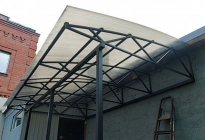 Навес примыкающий к дому