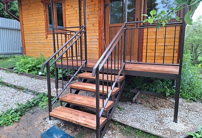 Входная группа с обшивкой деревом