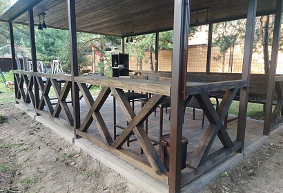 Беседка с покрытием из гибкой черепицы