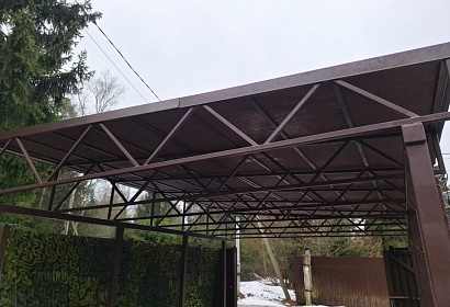 Односкатный навес с гибкой черепицей Односкатный навес с гибкой черепицей