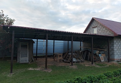 Двухскатный навес c ассиметричной крышей