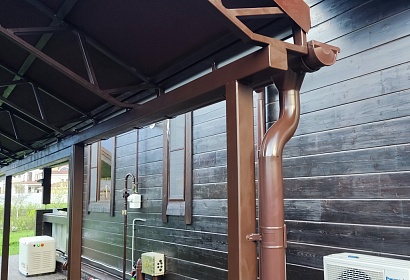 Двухскатный навес с гибкой черепицей