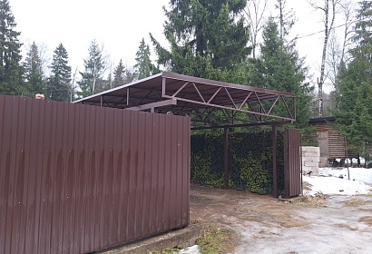 Односкатный навес с гибкой черепицей Односкатный навес с гибкой черепицей