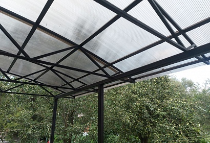 Навес примыкающий к дому